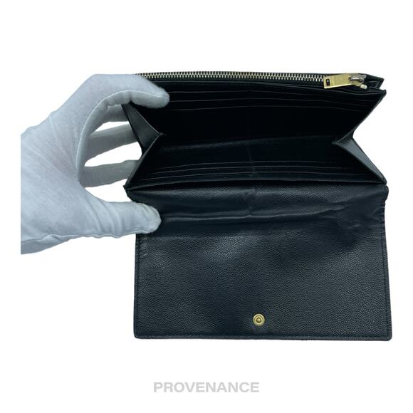 🔴 Saint Laurent Paris SLP Long Pebbled Wallet - Black - Picture 7 of 10
